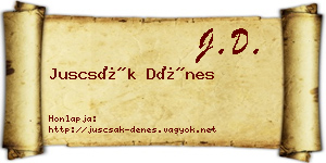 Juscsák Dénes névjegykártya